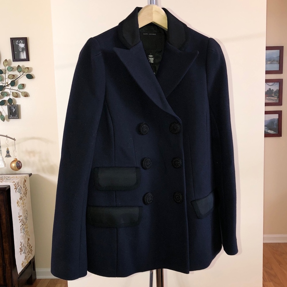 Marc Jacobs Navy and Black Pea coat